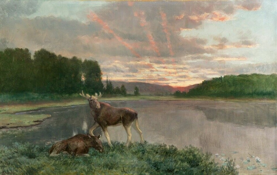 Den kanskje mest kjente maleren av motivet, er nyromantikeren Christian Skredsvig. Mange har Tolket hans Elg i solrenningen som et symbol på ekteskapet.