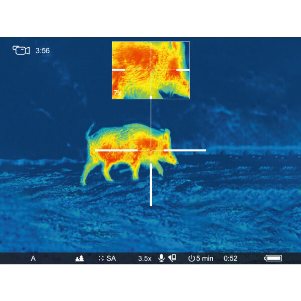 Elektroniske sikter med IR- eller termisk sensor har digitale siktekors som vises på displayet i okularet. Elektroniske sikter med IR- eller termisk sensor har digitale siktekors som vises på displayet i okularet.