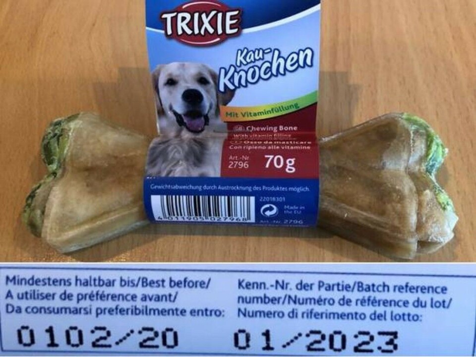 Hundebein trekkes tilbake etter påvist salmonella