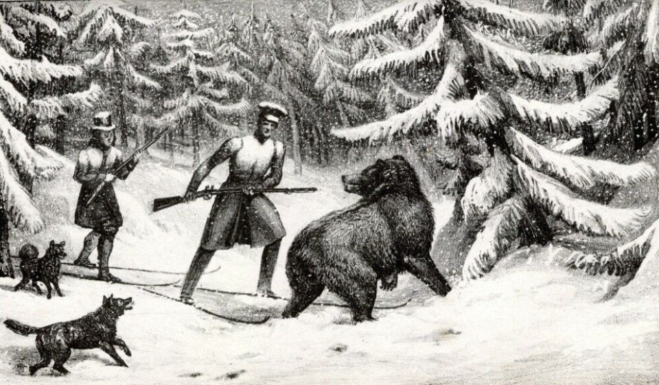 Briten L. Lloyd jakter bjørn i Norge og Sverige i 1828. Briten L. Lloyd jakter bjørn i Norge og Sverige i 1828.