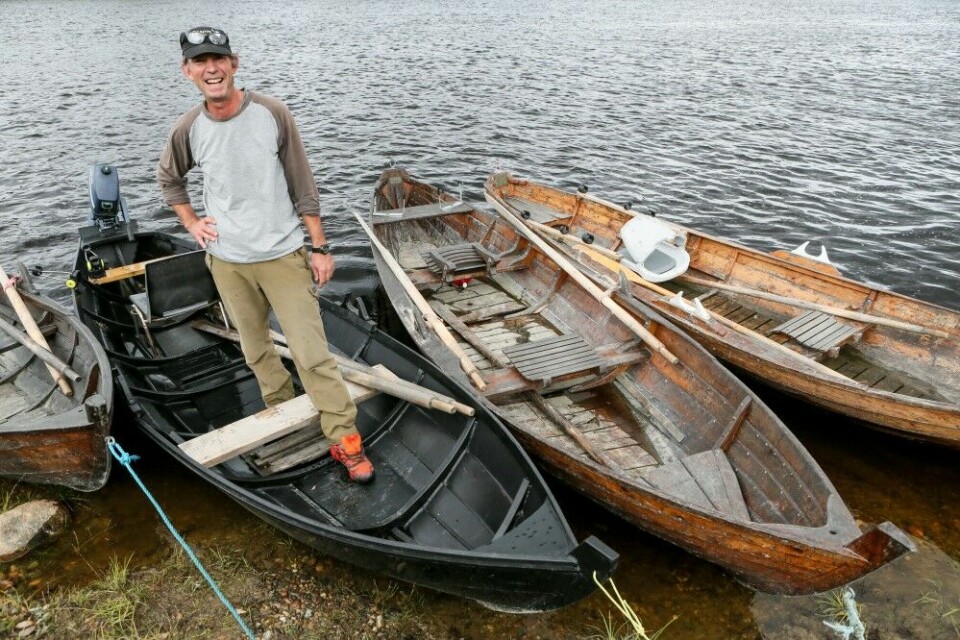 Kjell Pettersson har lagt ned mye arbeid i Peson-båten. Den er bygget som en trebåt, men er i massiv polyetylen som er sveiset sammen. Båten er 100 prosent vedlikeholdsfri, tåler masse juling, og er topp å ro, skal vi tro opphavsmannen.