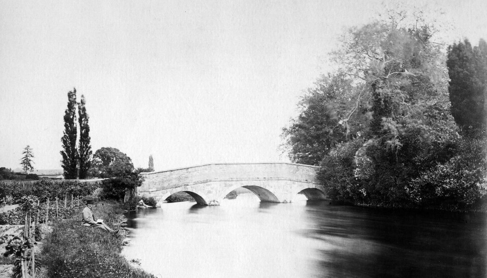 River Test ved Stockbridge omtrent 1880. River Test ved Stockbridge omtrent 1880.