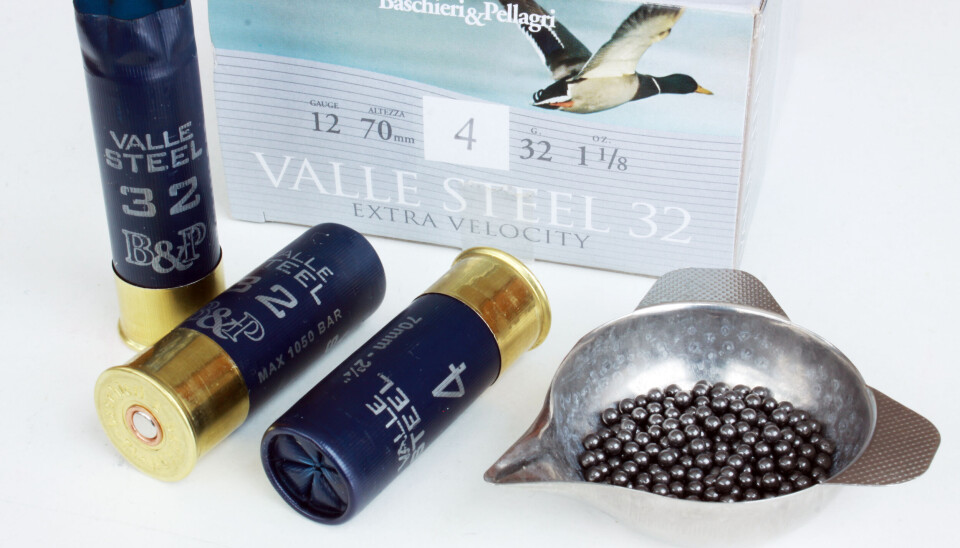 Baschieri & Pellagri Valle Steel 32 er en stålpatron med høy hastighet og relativt god spredning. Baschieri & Pellagri Valle Steel 32 er en stålpatron med høy hastighet og relativt god spredning.