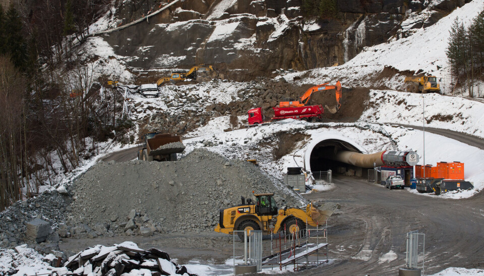 Bildet viser Nye Veiers utbygging av E18 i Bamble i 2018.