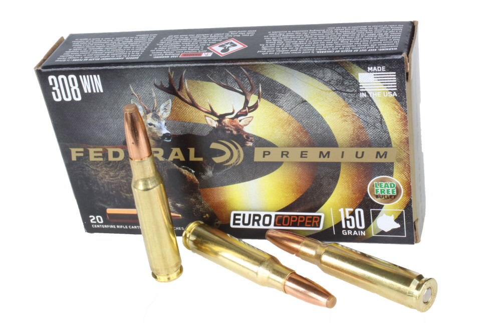 Kobberkule med rask ekspansjon I bilde ser vi Kobberkulen Federal Euro Copper, en pålitelig ammunisjon.