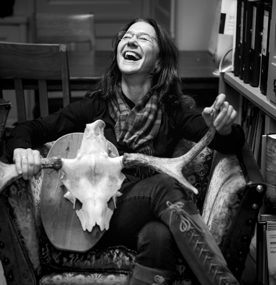 Rettighetsjegeren Anine Kierulf med elgskalle